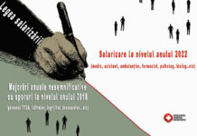 Solicităm acordarea, începând cu 1 ianuarie 2021, a salariilor prevăzute de Legea nr.153/2017 pentru anul 2022, pentru tot personalul din sănătate și asistență socială