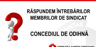 RĂSPUNDEM ÎNTREBĂRILOR MEMBRILOR DE SINDICAT – CONCEDIUL DE ODIHNĂ